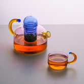 Creative Contrast Color High Temperature Resistant Glass Teapot