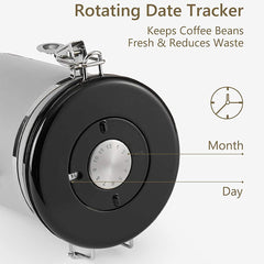 Coast Roast Coffee Storage Canister – 16oz Airtight, Stainless Steel, 100% BPA-Free